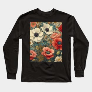 anemone and poppy flower pattern 5 Long Sleeve T-Shirt